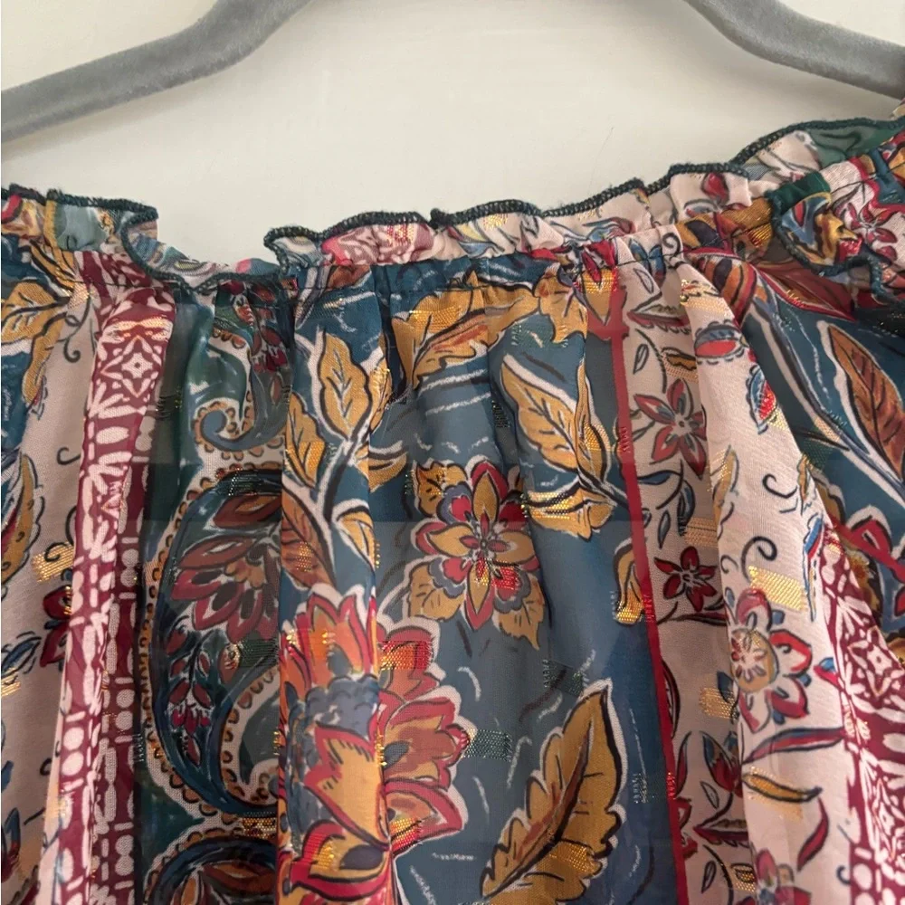 Democracy Sheer Multicolor Floral Boho Top Women’s Size 2X - Picture 16 of 16